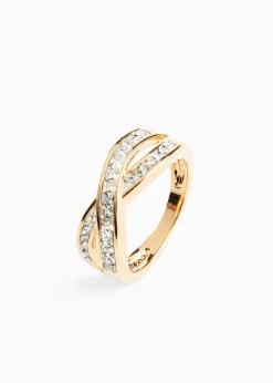Clearance Ring veredelt mit Glaskristallen Damen Schmuck|Schuhe & Accessoires In Spezialgrößen·Schmuck