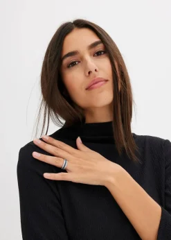 Clearance Ring veredelt mit Glaskristallsteinen Damen Schmuck|Schuhe & Accessoires In Spezialgrößen·Schmuck