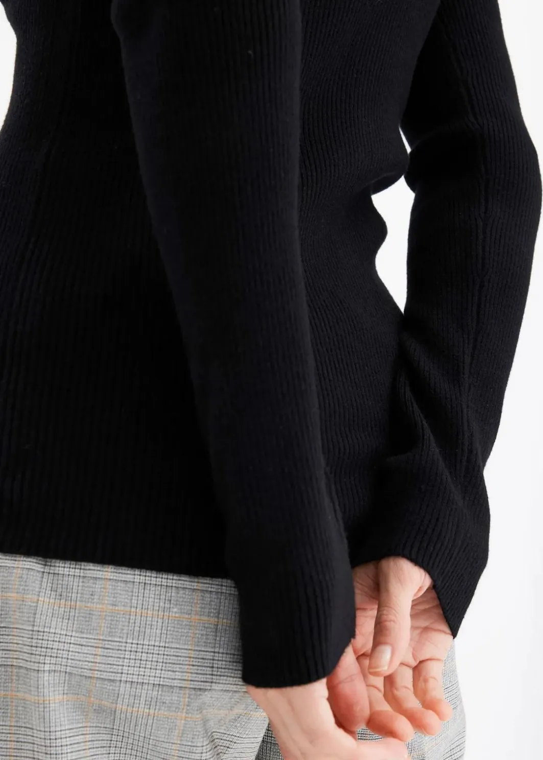 Damen bonprix Pullover & Strickjacken|Strickmode|Rippenpullover mit Viskose