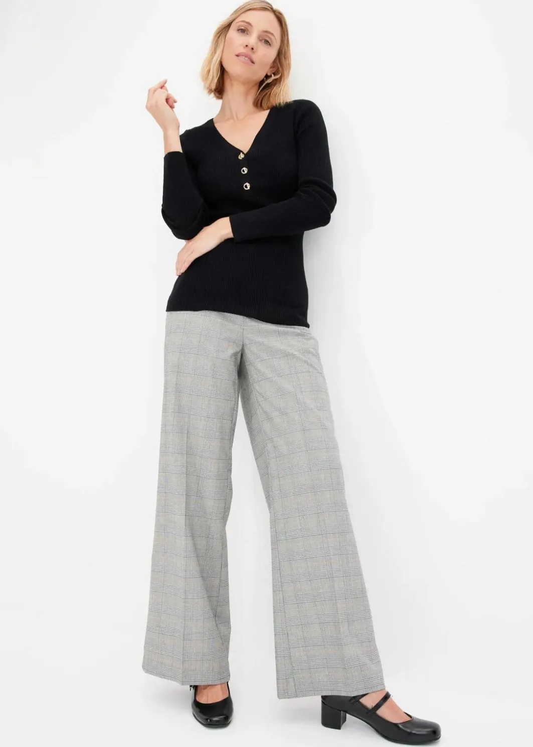 Damen bonprix Pullover & Strickjacken|Strickmode|Rippenpullover mit Viskose