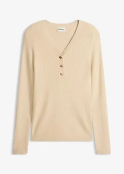 Hot Rippenpullover mit Viskose Damen Pullover & Strickjacken|Strickmode