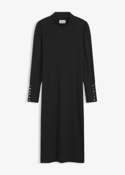 Damen bonprix Bekleidung·Pullover & Strickjacken|Kleider|Ripp-Jerseykleid aus Viskose-mix