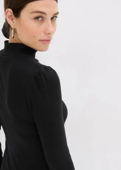 Damen bonprix Bekleidung·Pullover & Strickjacken|Kleider|Ripp-Jerseykleid aus Viskose-mix