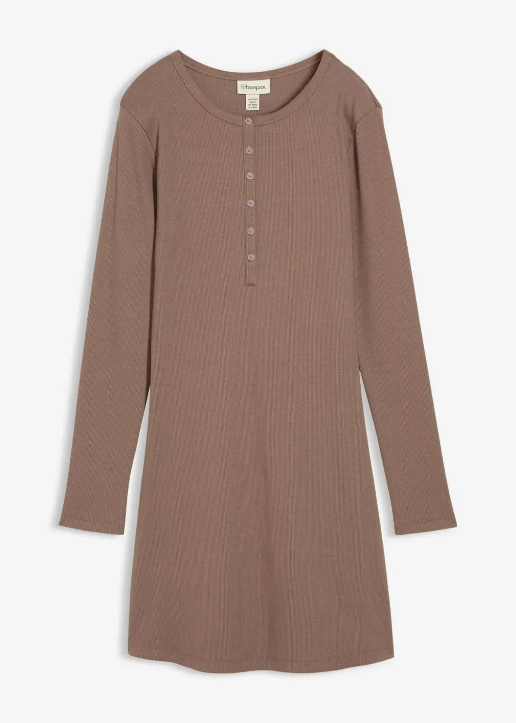 Online Rippkleid aus elastischem Baumwoll-Mix Damen Nachhaltigere Materialien|Kleider