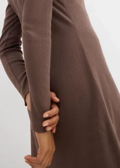 Online Rippkleid aus elastischem Baumwoll-Mix Damen Nachhaltigere Materialien|Kleider