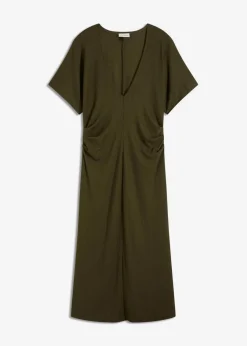 Damen bonprix Bekleidung·Pullover & Strickjacken|Kleider|Rippkleid aus Jersey mit seitlicher Raffung
