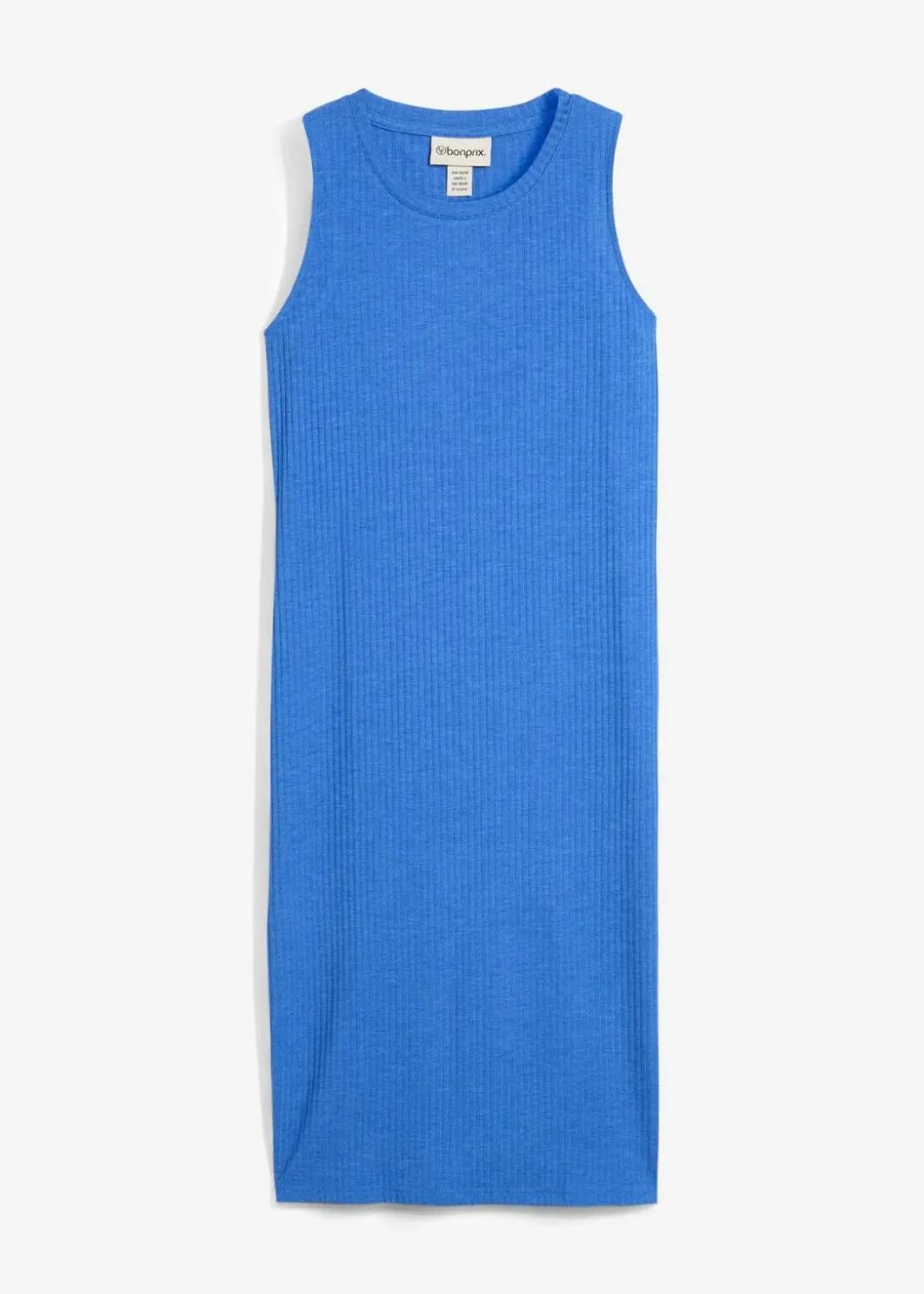 Damen bonprix Nachhaltigere Materialien|Kleider|Rippkleid mit seitlichen Schlitzen aus Viskose-Mix