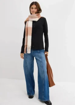 Outlet Ripp-Langarmshirt aus reiner Baumwolle Damen Bekleidung·Röcke|Basics