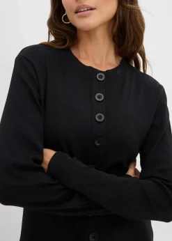 Outlet Ripp-Langarmshirt aus reiner Baumwolle Damen Bekleidung·Röcke|Basics
