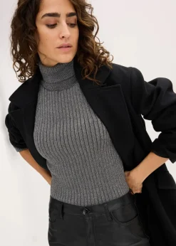 Damen bonprix Pullover & Strickjacken|Strickmode|Ripp-Pullover