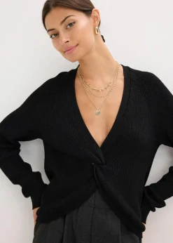 Clearance Ripp-Pullover aus fließendem Viskose-Mix Damen Pullover & Strickjacken|Strickmode
