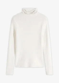 Online Ripp-Pullover aus fließendem Viskose-Mix Damen Bekleidung·Umstandsmode|Strickmode