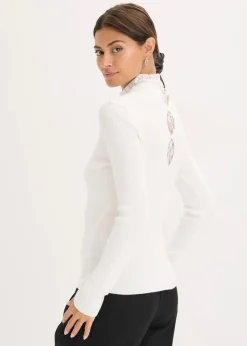Online Ripp-Pullover aus fließendem Viskose-Mix Damen Bekleidung·Umstandsmode|Strickmode