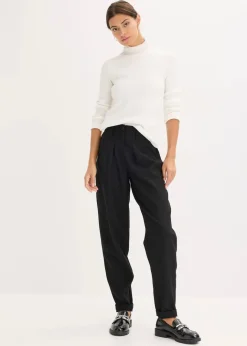 Online Ripp-Pullover aus fließendem Viskose-Mix Damen Bekleidung·Umstandsmode|Strickmode