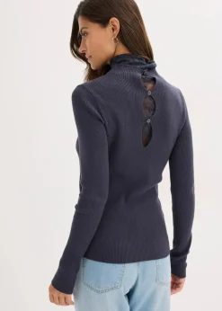 Ripp-Pullover aus fließendem Viskose-Mix Damen Bekleidung·Umstandsmode|Strickmode