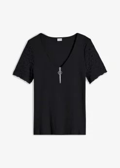 Damen bonprix Shirts & Tops|Rippshirt aus Baumwolle