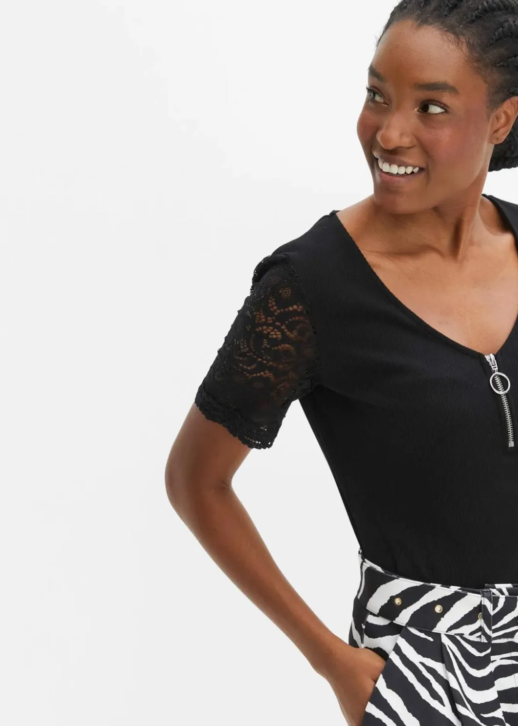 Damen bonprix Shirts & Tops|Rippshirt aus Baumwolle