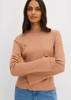 Best Rippshirt aus reiner Baumwolle Damen Shirts & Tops