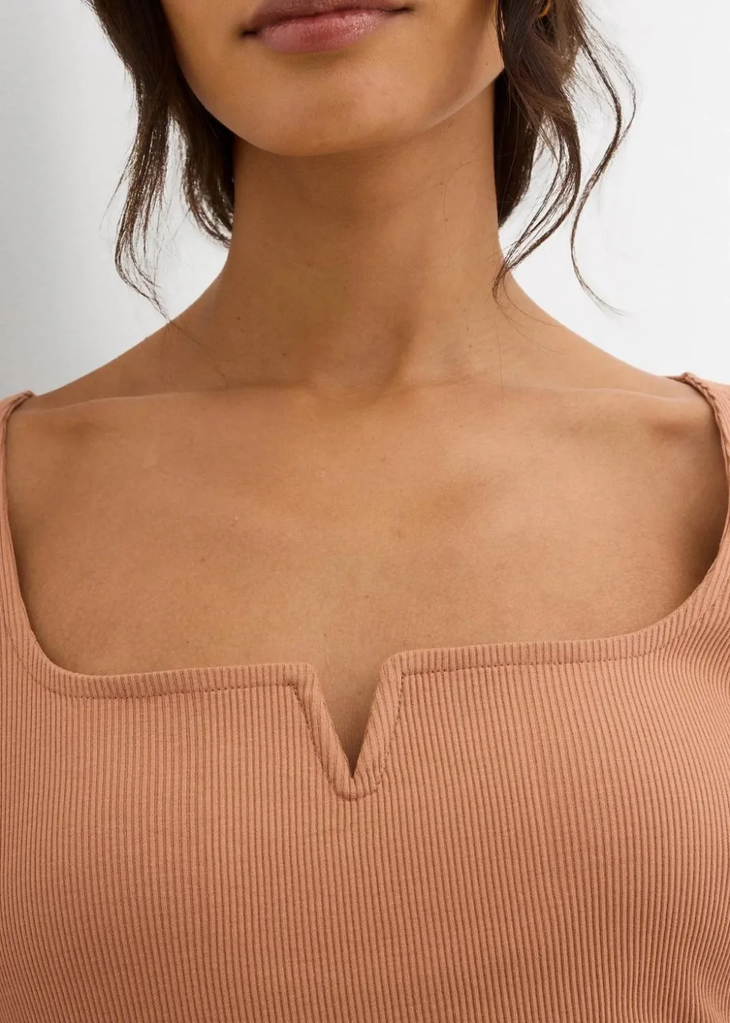 Damen bonprix Nachhaltigere Materialien|Rippshirt aus reiner Bio-Baumwolle