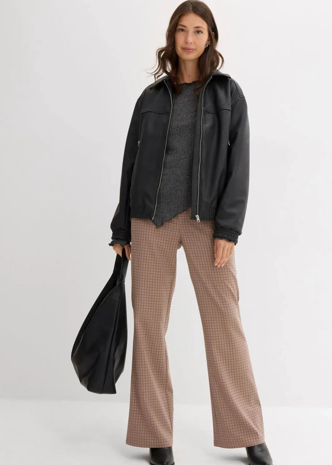 Damen bonprix Shirts & Tops|Rippshirt aus softem Viskose-Mix