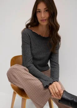 Damen bonprix Shirts & Tops|Rippshirt aus softem Viskose-Mix