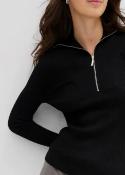 Damen bonprix Shirts & Tops|Nachhaltigere Materialien|Rippshirt aus softem Viskose-Mix