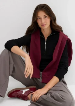 Damen bonprix Shirts & Tops|Nachhaltigere Materialien|Rippshirt aus softem Viskose-Mix