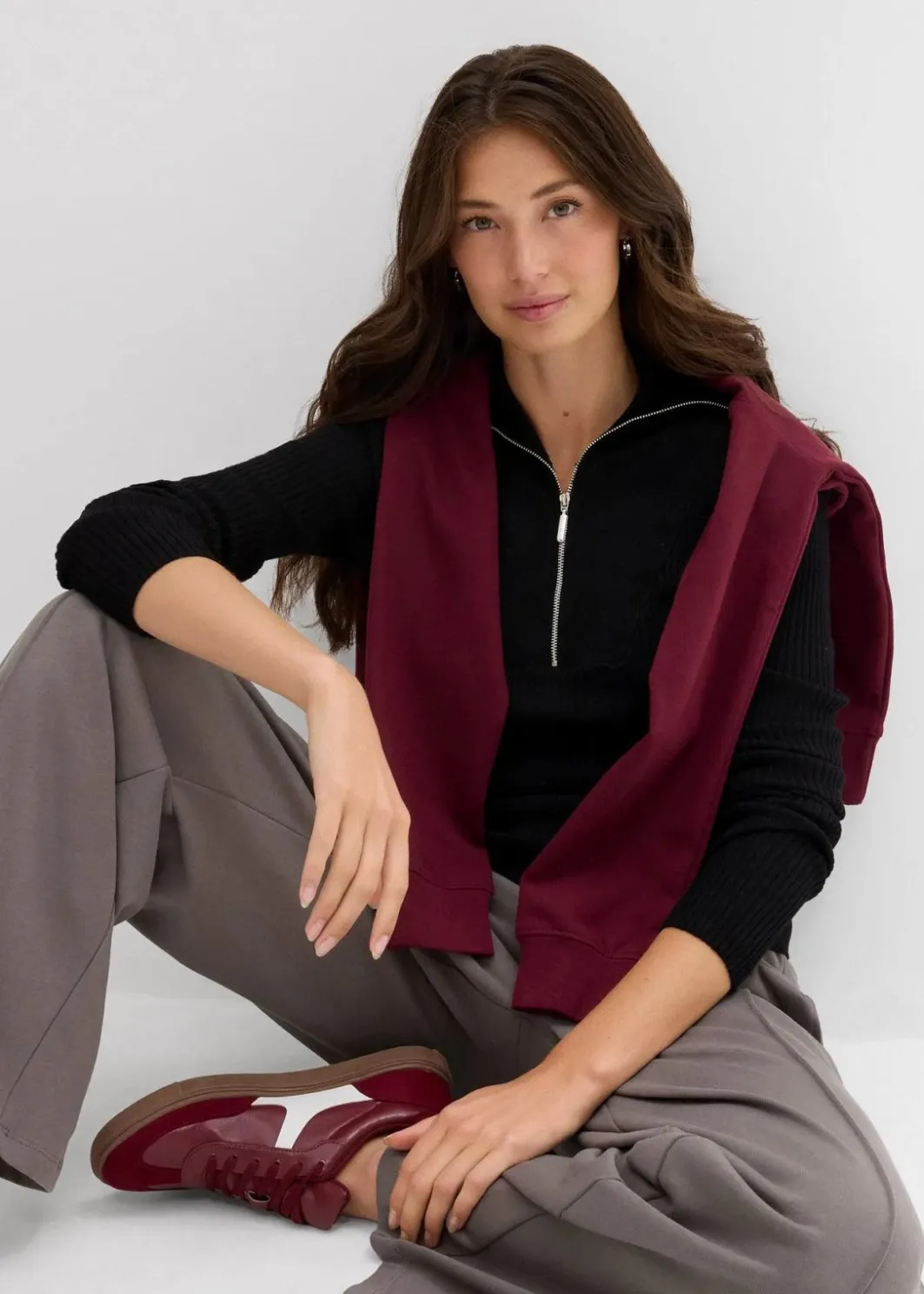 Damen bonprix Shirts & Tops|Nachhaltigere Materialien|Rippshirt aus softem Viskose-Mix