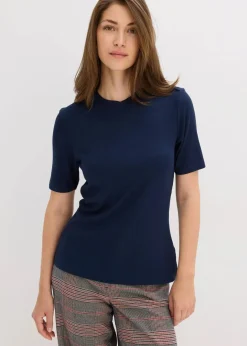 Damen bonprix Shirts & Tops|Rippshirt aus softem Viskose-Mix