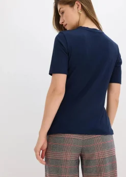 Damen bonprix Shirts & Tops|Rippshirt aus softem Viskose-Mix