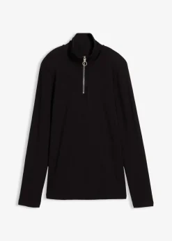 Damen bonprix Shirts & Tops|Rippshirt aus softem Viskose-Mix
