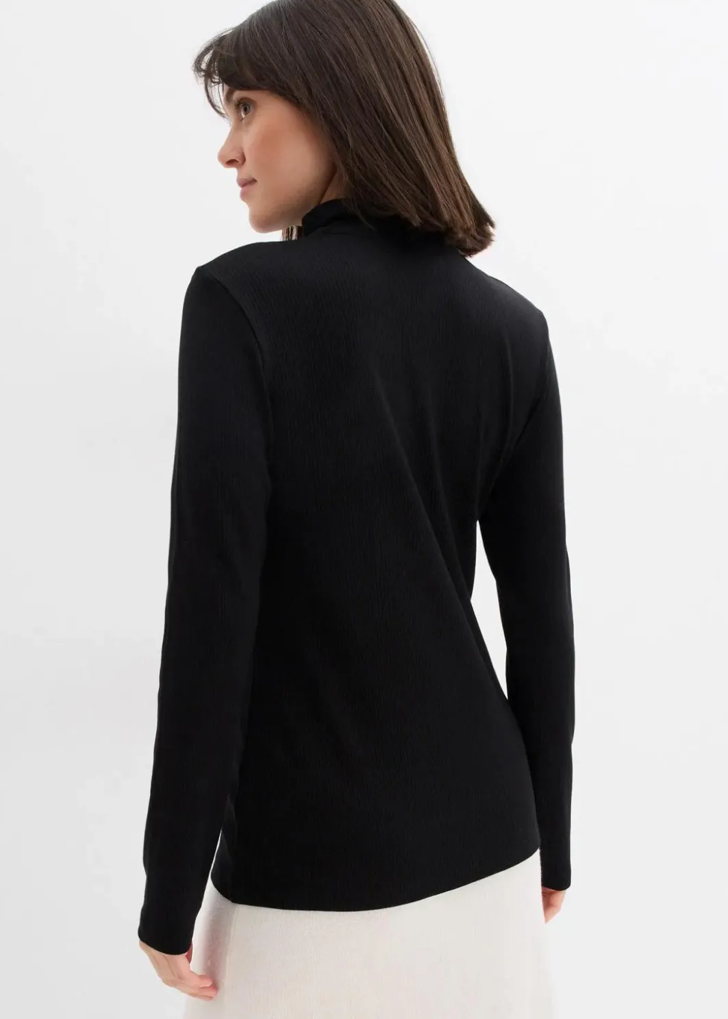 Damen bonprix Shirts & Tops|Rippshirt aus softem Viskose-Mix