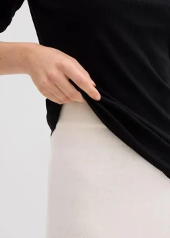 Damen bonprix Shirts & Tops|Rippshirt aus softem Viskose-Mix