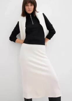 Damen bonprix Shirts & Tops|Rippshirt aus softem Viskose-Mix