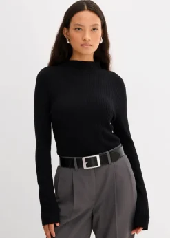 Damen bonprix Shirts & Tops|Rippshirt aus Viskose-Mix
