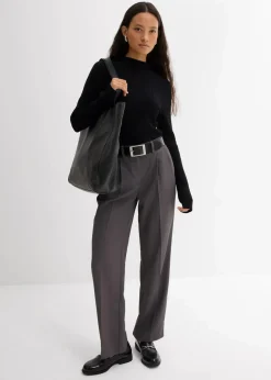 Damen bonprix Shirts & Tops|Rippshirt aus Viskose-Mix