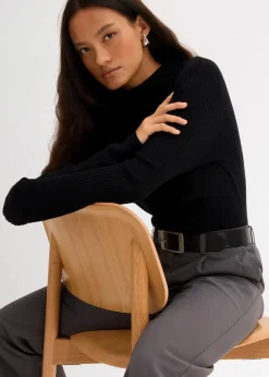 Damen bonprix Shirts & Tops|Rippshirt aus Viskose-Mix