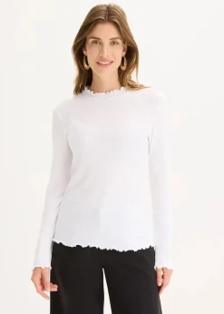 Damen bonprix Shirts & Tops|Rippshirt aus Viskose-Mix
