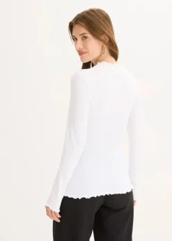 Damen bonprix Shirts & Tops|Rippshirt aus Viskose-Mix