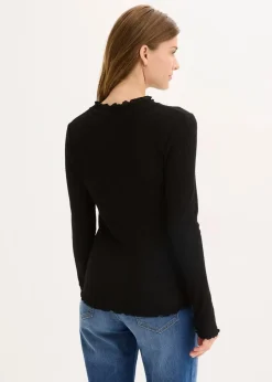 Damen bonprix Shirts & Tops|Rippshirt aus Viskose-Mix