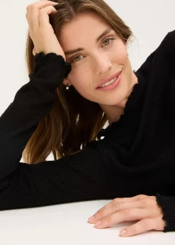 Damen bonprix Shirts & Tops|Rippshirt aus Viskose-Mix