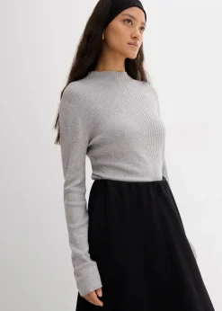 Damen bonprix Shirts & Tops|Rippshirt aus Viskose-Mix