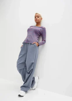 Hot Rippshirt gestreift aus Bio-Baumwolle Damen Shirts & Tops