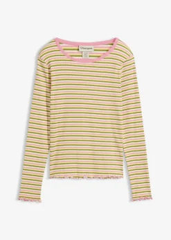 Damen bonprix Shirts & Tops|Rippshirt gestreift aus Bio-Baumwolle