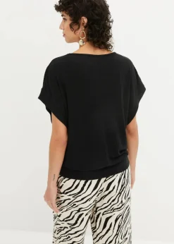 Damen bonprix Shirts & Tops|Rippshirt mit Fledermausärmeln