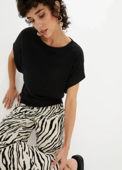 Damen bonprix Shirts & Tops|Rippshirt mit Fledermausärmeln