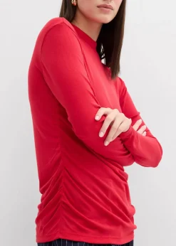 Damen bonprix Shirts & Tops|Rippshirt mit Raffung