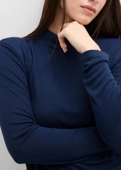 Damen bonprix Shirts & Tops|Rippshirt mit Raffung
