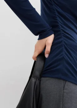 Damen bonprix Shirts & Tops|Rippshirt mit Raffung