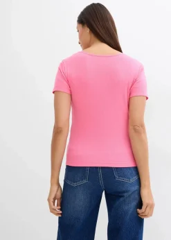Damen bonprix Bekleidung·Röcke|Basics|Rippshirt mit reiner Bio-Baumwolle (2er Pack)